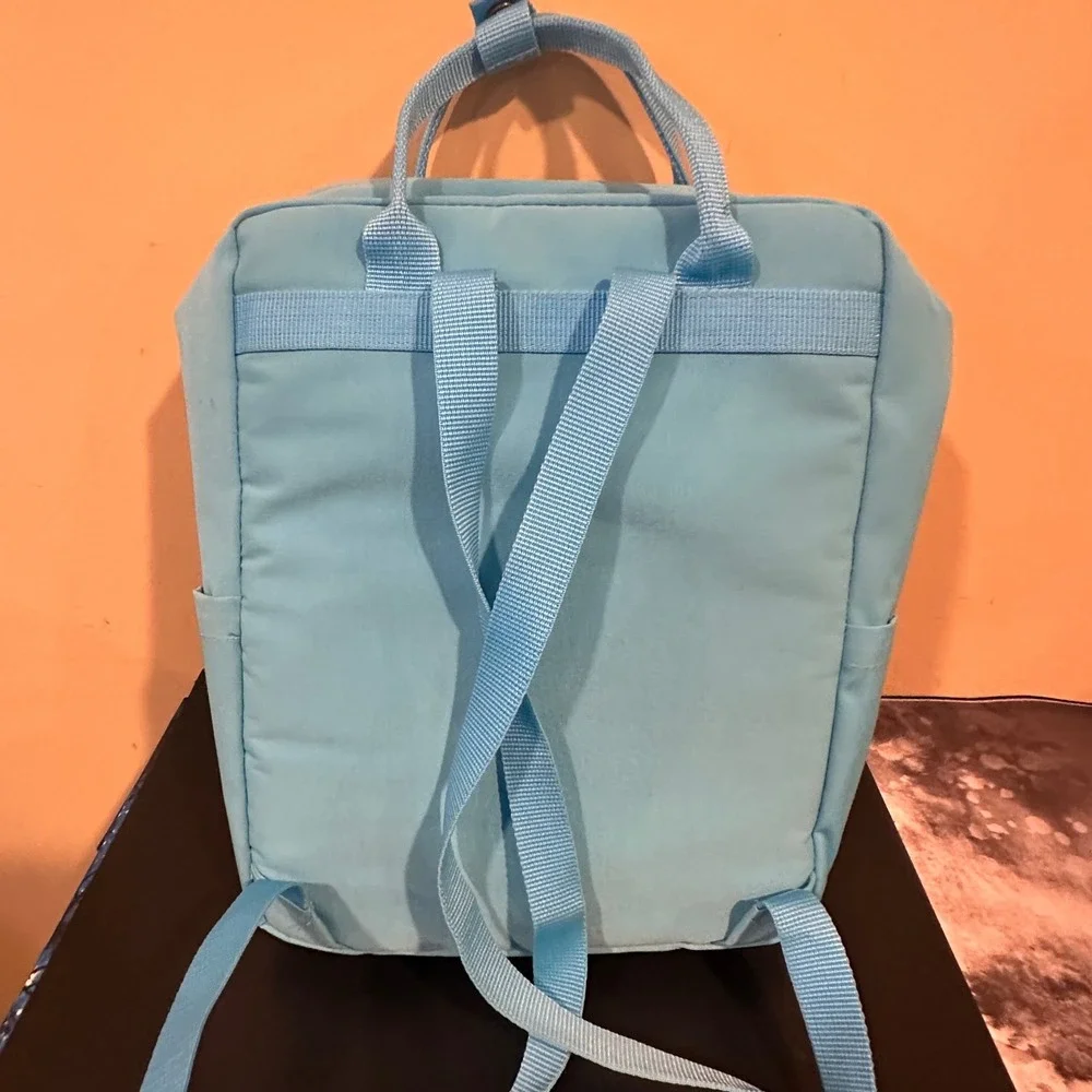 Aldi Gear Retro Rainbow Swirl Backpack and Striped Belt Bag Set Blue White